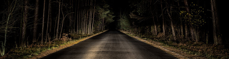 rural road at night